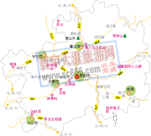 贵州省景点分布图