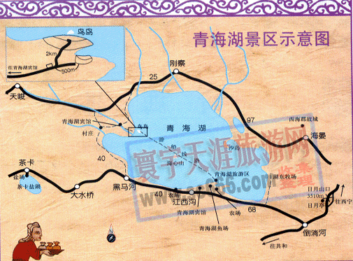 青海湖景区示意图