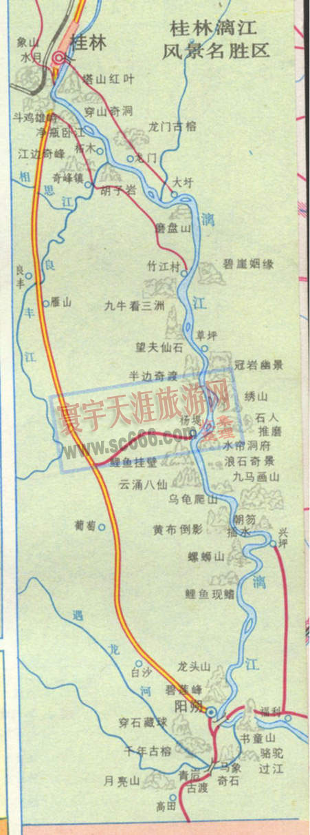 桂林漓江风景名胜区导游图