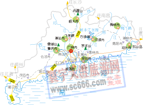 广东省景点分布图