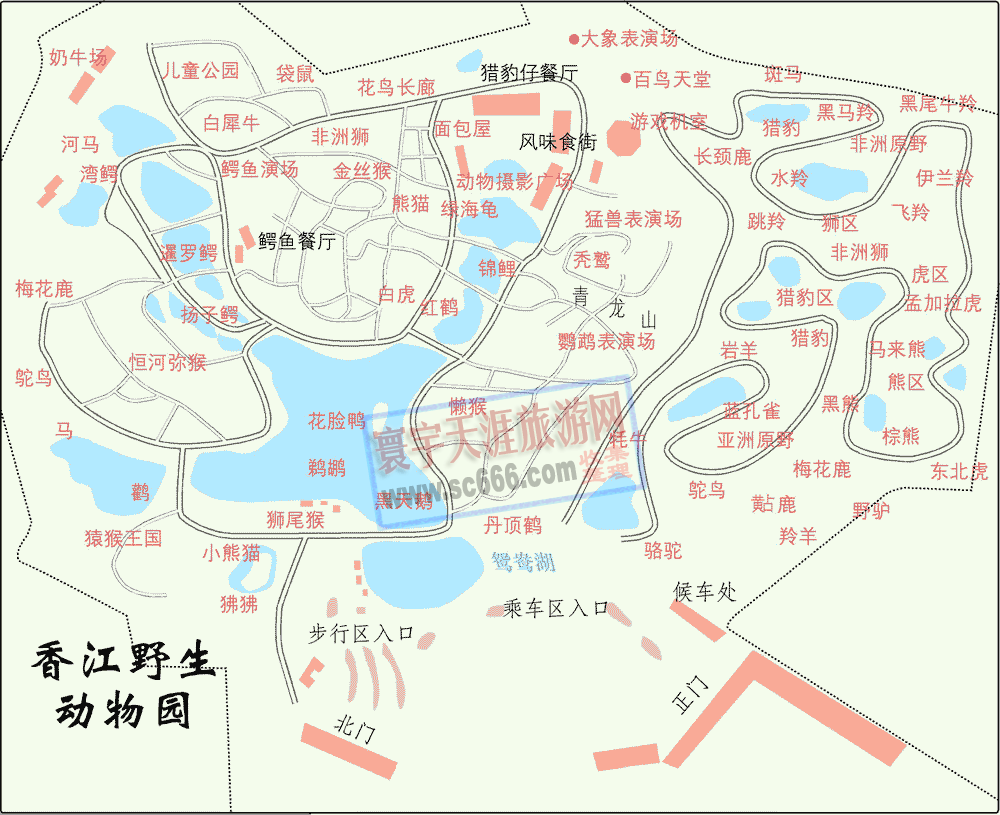 香江野生动物园导游图
