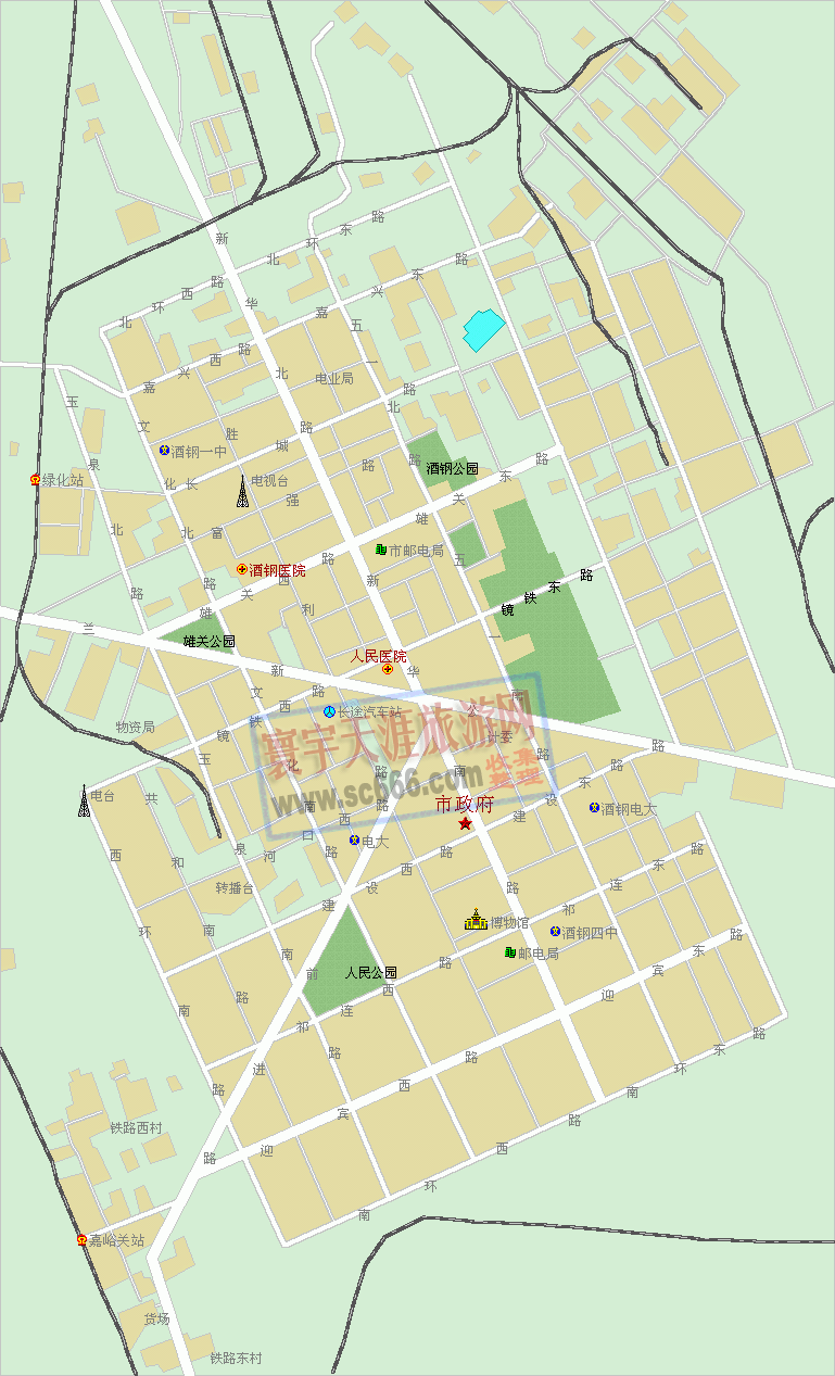 嘉峪关市政区图