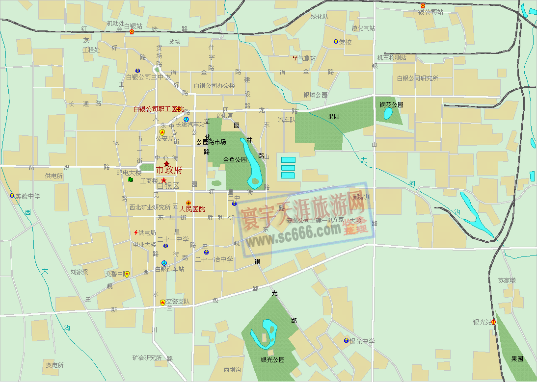 白银市城区地图