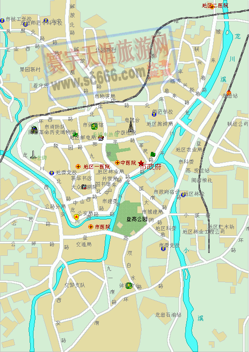 龙岩市城区地图