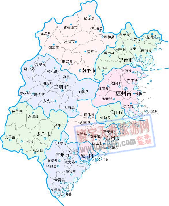 福建省行政区地图