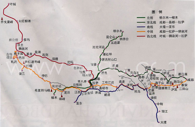 川藏、滇藏、青藏、新藏公路越野地图