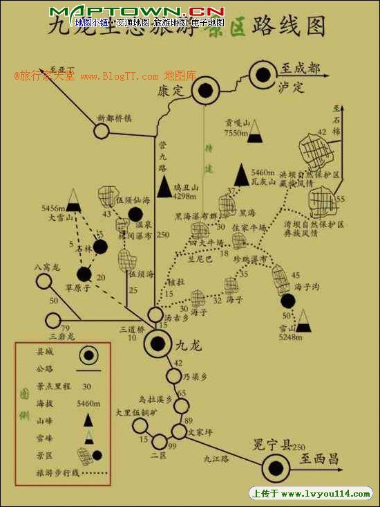 九龙生态旅游景区线路图