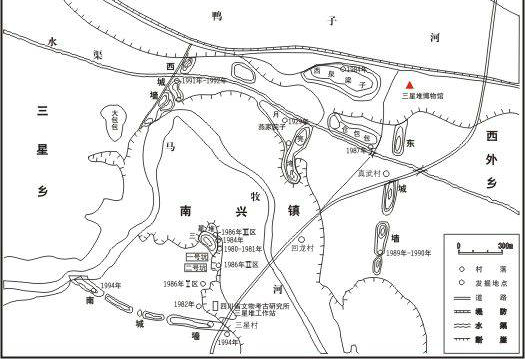 三星堆遗址在广汉市的位置地图（小图）
