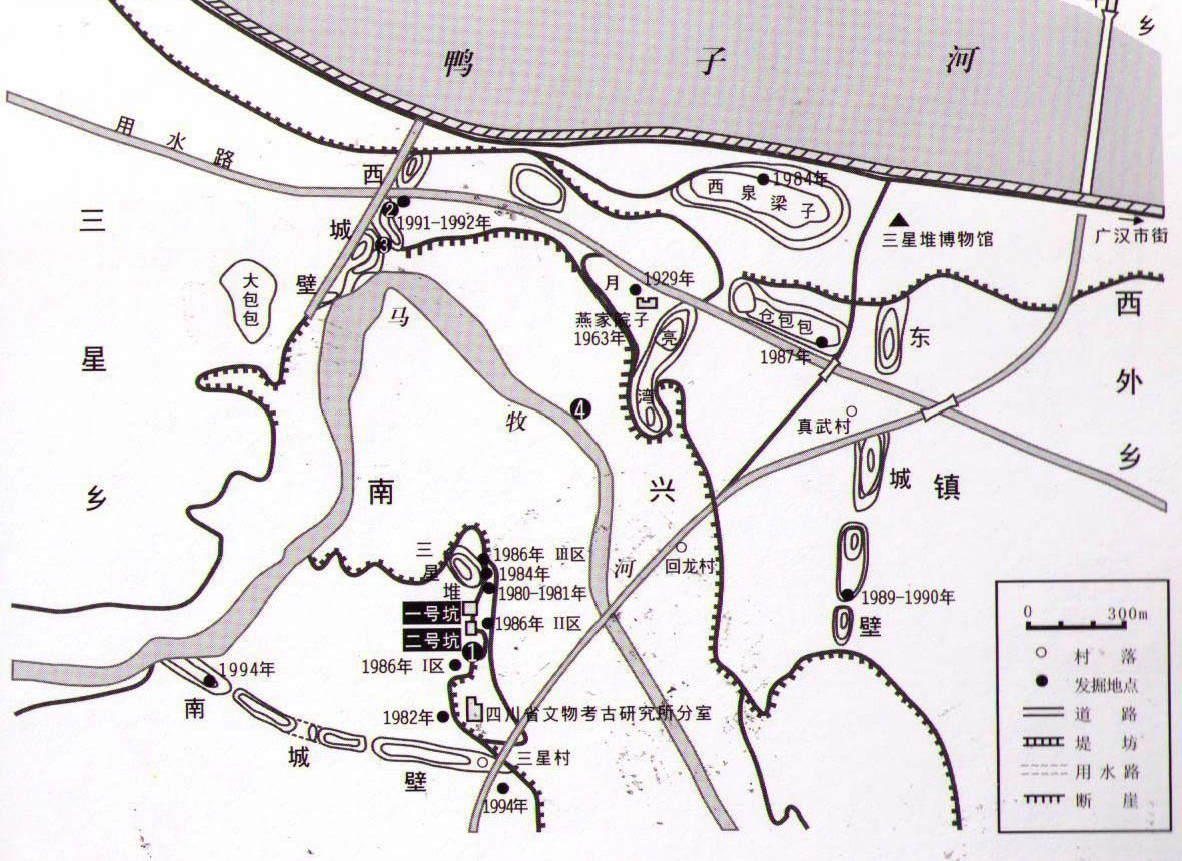 三星堆遗址在广汉市的位置地图（大图）